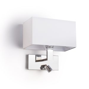 PLAZA fali lámpa LED spotlámpával fehér króm 230V LED E27 LED 15+3W  3000K