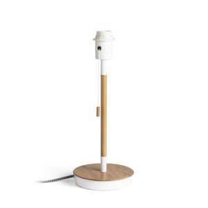 KEITH asztali lámpatest USB-vel fehér bükk 230V LED E27 15W