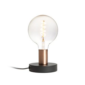 ALGOT asztali lámpa fekete szálcsiszolt réz 230V LED E27 15W