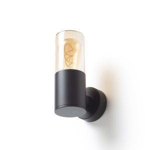 QUINN fali lámpa fekete borostyánsárga üveg 230V LED E27 11W IP54