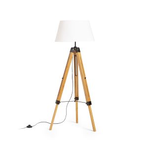 ALVIS/AMBITUS 46 állólámpa fehér bambusz/króm 230V LED E27 15W