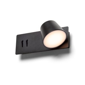 AMADEUS fali lámpa beépített háttérvilágítással fekete  230V LED 4+6W  3000K