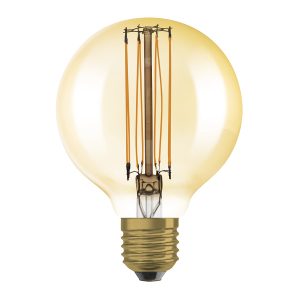 LEDRA OSRAM Globe 80 DIMM borostyán 230V E27 LED EQ60 2200K