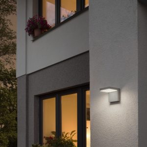 LEDRA VECINO fali lámpa ezüstszürke 230V LED 5W IP54 3000K