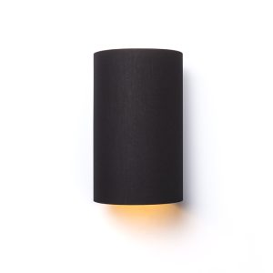 LEDRA RON W 15/25 fali lámpa Polycotton fekete/arany fólia 230V LED E27 15W