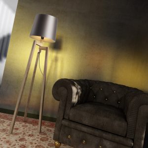 LEDRA CONNY 35/30 állólámpa búra Monaco galambszürke/ezüst PVC max. 23W