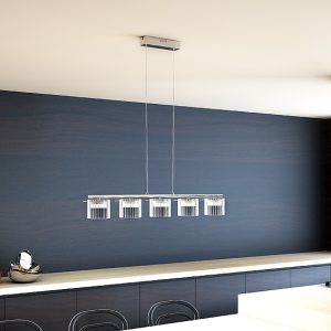 LEDRA ESTRA V függőlámpa fehér átlátszó üveg 230V LED 5x5W 3000K