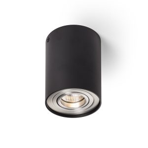 LEDRA MILANO I mennyezeti lámpa matt fekete szálcsiszolt alumínium 230V GU10 35W