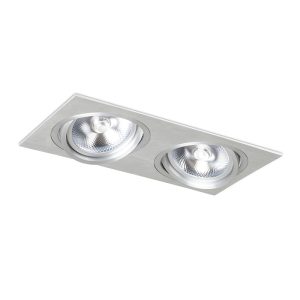 LEDRA PASADENA G53 SQ II szálcsiszolt alumínium 230V LED G53 2x15W