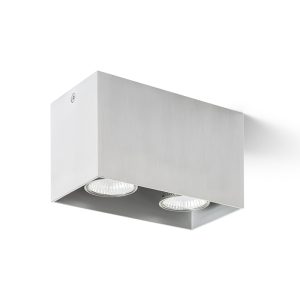LEDRA AGATE II mennyezeti lámpa szálcsiszolt alumínium 230V LED GU10 2x7W