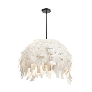 LEDRA RARA függőlámpa fehér PVC/fekete 230V LED E27 15W