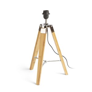 LEDRA ALVIS asztali lámpa bambusz/króm 230V LED E27 11W