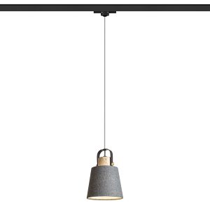 LEDRA CHOUPETTE háromáramkörös sínre feketésszürke textil/fa 230V LED E27 11W