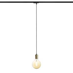 LEDRA ARAQ függőlámpa egyáramkörös sínre szálcsiszolt sárgaréz/fekete 230V LED E27 15W