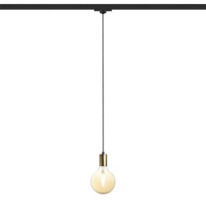 LEDRA ARAQ függőlámpa háromáramkörös sínre szálcsiszolt sárgaréz/fekete 230V LED E27 15W