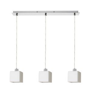 LEDRA DADOS III 60 függőlámpa opálüveg/króm 230V LED E27 3x11W