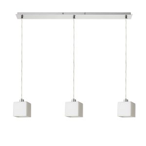 LEDRA DADOS III 80 függőlámpa opálüveg/matt nikkel 230V LED E27 3x11W