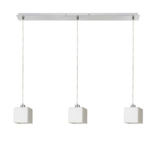 LEDRA DADOS III 80 függőlámpa opálüveg/króm 230V LED E27 3x11W