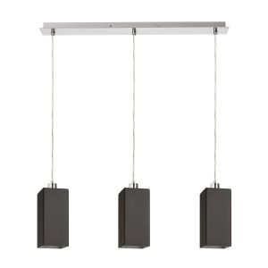 LEDRA LIZ III 60 függőlámpa fekete üveg/matt nikkel 230V LED E27 3x15W