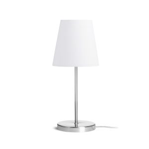 LEDRA NYC/CONNY 15/15 asztali lámpa Polycotton fehér/nikkel 230V LED E27 11W
