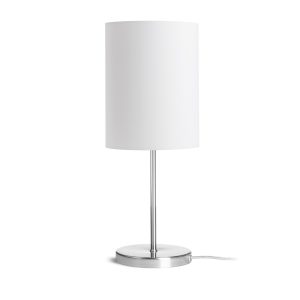 LEDRA NYC/RON 15/20 asztali lámpa Polycotton fehér/nikkel 230V LED E27 15W
