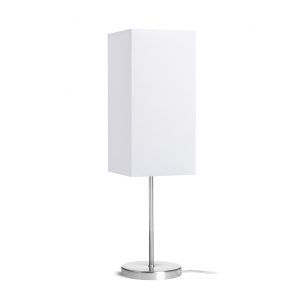 LEDRA NYC/TEMPO 15/30 asztali lámpa Polycotton fehér/nikkel 230V LED E27 15W