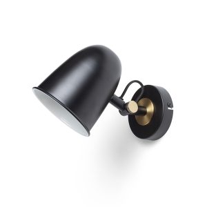 LEDRA DANNY fali lámpa fekete sárgaréz 230V LED E14 5W