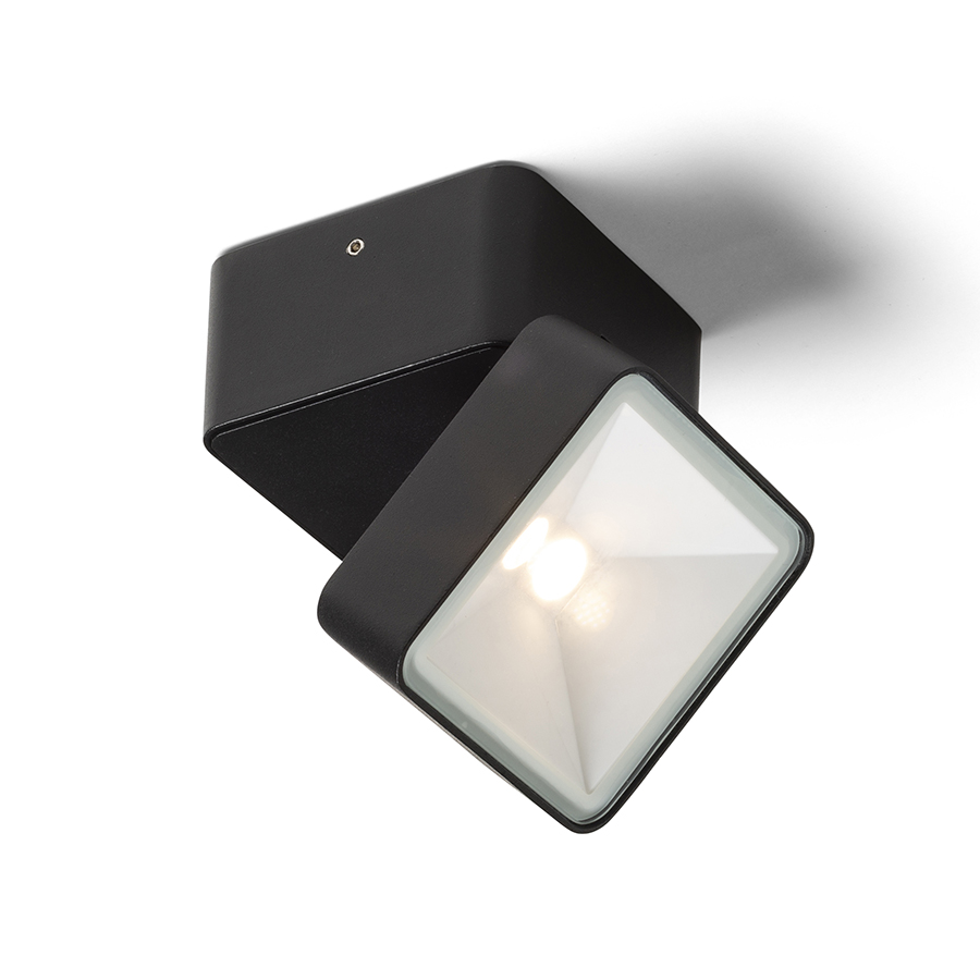 LEDRA FLAVIO SQ felületre szerelhető fekete 230V LED 6W 110° IP54 3000K